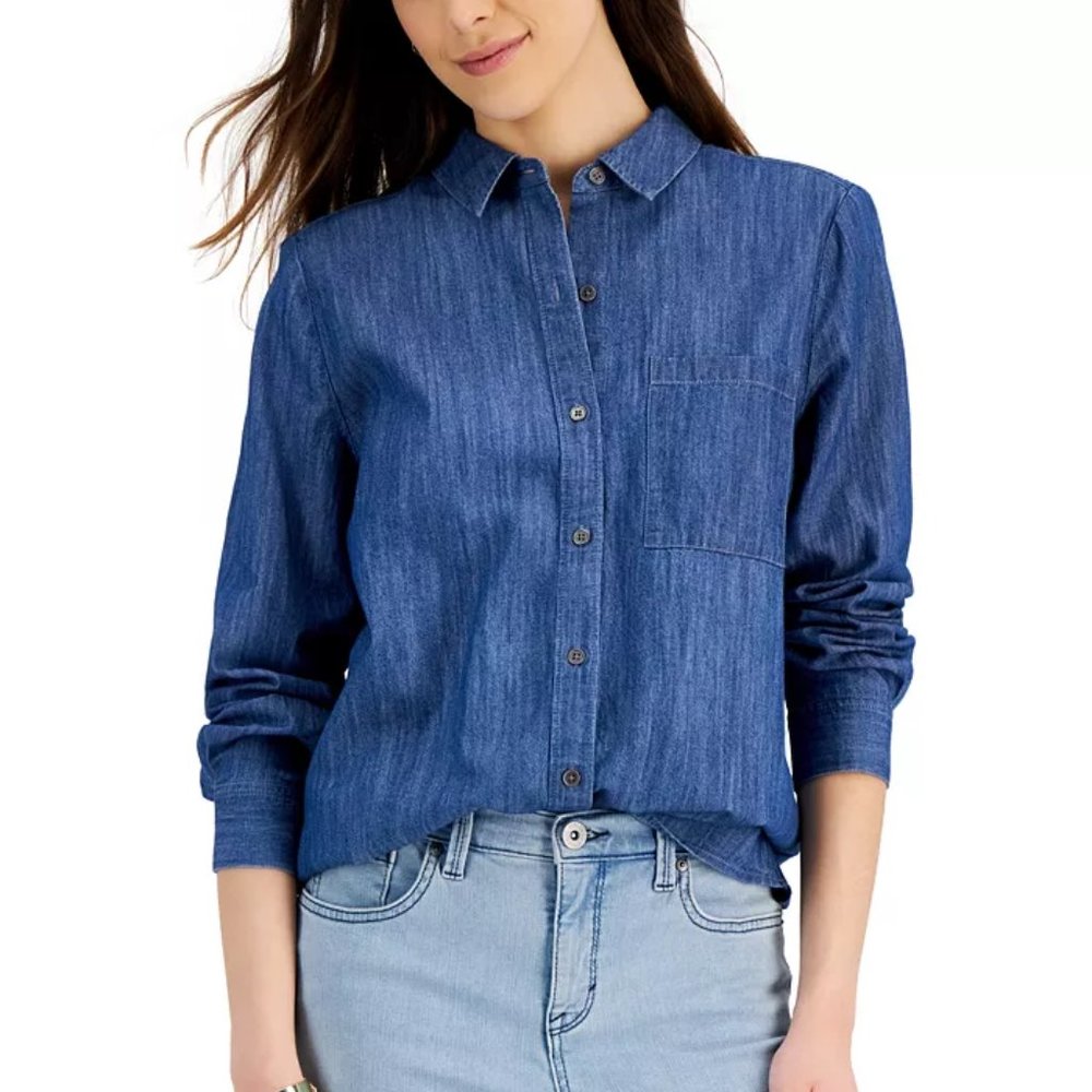 Style & Co Women's Cotton Shirt, Summer Wash